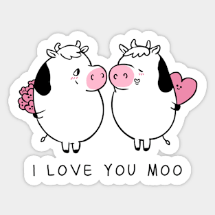 I Love You Moo Sticker